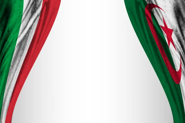 意大利和阿尔及利亚的国旗 具有戏剧效果 3D插图 — 图库照片