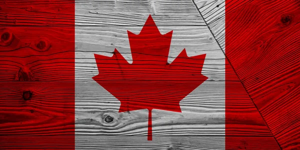 Tahta Tahtalarda Kanada Bayrağı — Stok fotoğraf