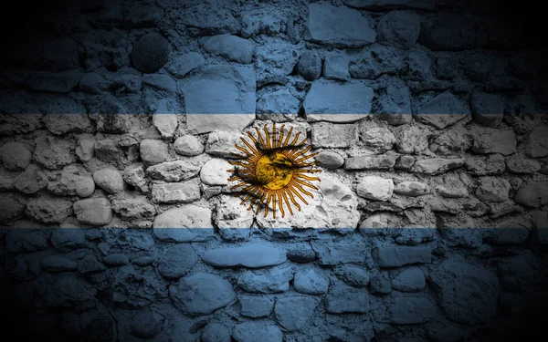 Σημαία Αργεντινής Στον Τοίχο Βότσαλα — Φωτογραφία Αρχείου