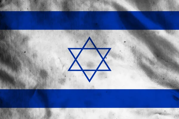 Flagge Israels Auf Altem Stoff — Stockfoto
