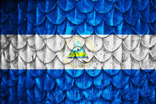 Sfondo Tetto Piastrelle Bandiera Decorativa Colorata Del Nicaragua — Foto Stock