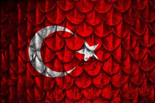 Bandeira Turquia Com Escamas — Fotografia de Stock