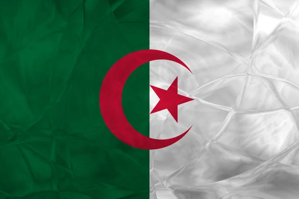 Bandera Argelia Con Efecto Reflejado —  Fotos de Stock