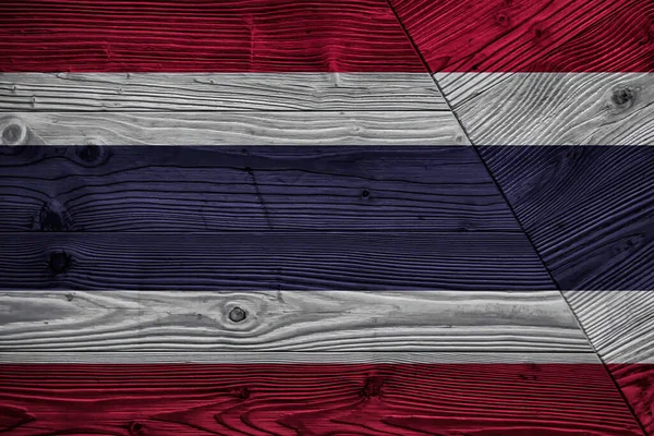 Bandera Tailandia Sobre Tablas Madera —  Fotos de Stock