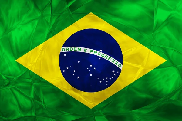 Háttér Dekoratív Színes Zászló Brazília Fém Reflexiók — Stock Fotó