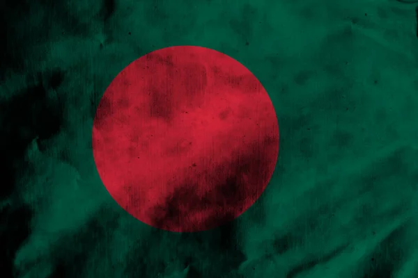 Vlag Van Bangladesh Oude Stof — Stockfoto