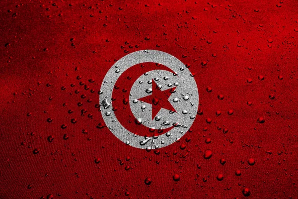 Флаг Туниса Капельками Воды — стоковое фото
