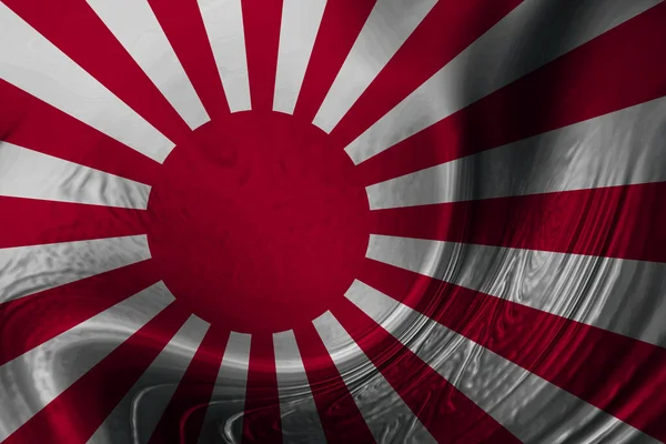 波のある日本海軍旗の背景 — ストック写真
