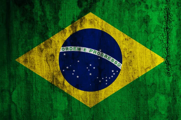 Fundo Têxtil Velho Bandeira Colorida Decorativa Brasil — Fotografia de Stock