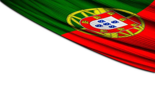 Cubierta Bandera Portugal Sobre Fondo Blanco —  Fotos de Stock