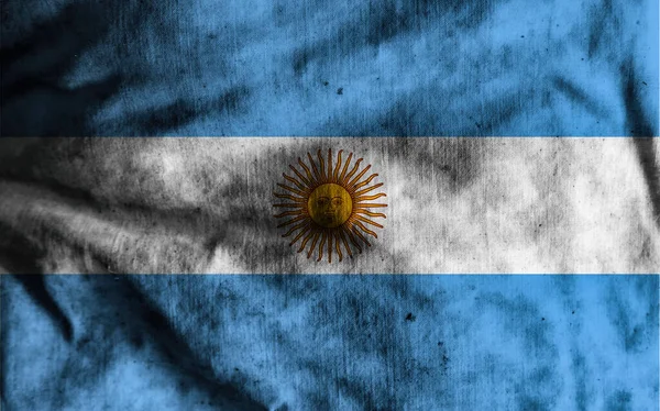 Флаг Аргентины Старой Ткани — стоковое фото
