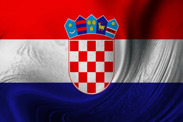 Fundo Têxtil Bandeira Colorida Decorativa Croácia — Fotografia de Stock