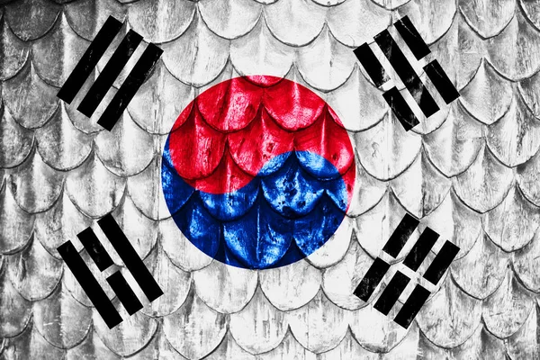 Bandiera Corea Del Sud Sullo Sfondo Con Scale — Foto Stock