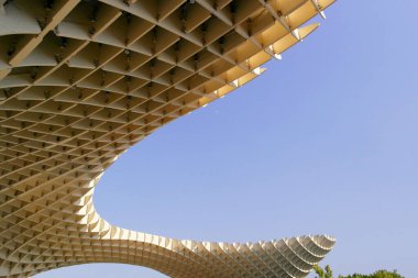 Sevilla 'daki Metropol Şemsiyesi. Alman Opera mimarı Jurgen Mayer, 10 Ağustos 2016 Seville, İspanya