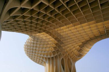 Sevilla 'daki Metropol Şemsiyesi. Alman Opera mimarı Jurgen Mayer, 10 Ağustos 2016 Seville, İspanya