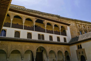 Granada 'daki Alhambra' daki Nasıra Sarayı 'nın içinde. Ağustos 2016 Granada, Endülüs - İspanya