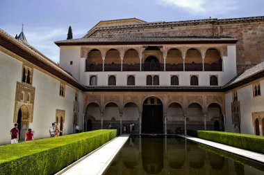 Granada 'daki Alhambra Sarayı' nın Nasıralıları. Ağustos 2016 Endülüs - İspanya