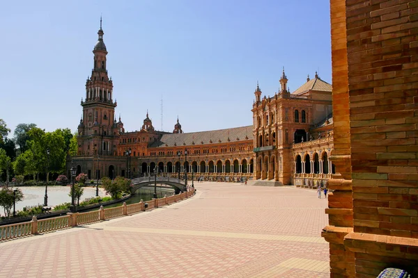 Het Plaza Espana Augustus 2016 Sevilla Spanje — Stockfoto