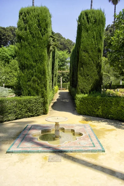 Veri Giardini Alcazar Siviglia Agosto 2016 Siviglia Spagna — Foto Stock