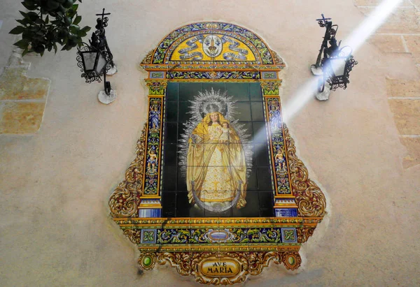 Religious Representation Maria Del Rosario Hermandad Blessed Our Lady Las — Stock Photo, Image