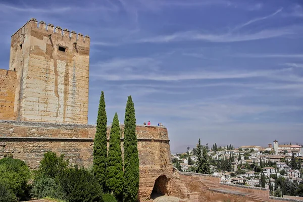Murallas Torres Alcazaba Alhambra Granada Agosto 2016 Granada — Foto de Stock