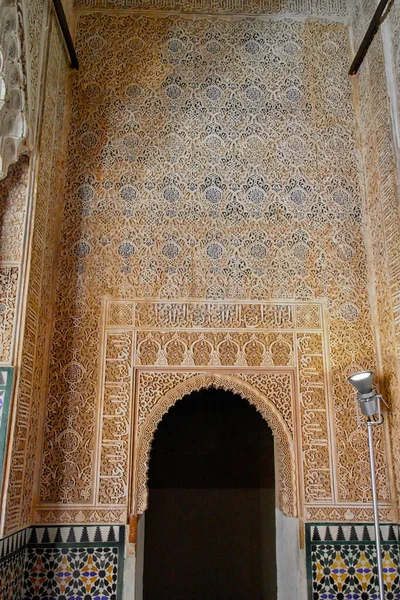 Granada Daki Alhambra Sarayı Nasıralıları Nın Duvarlarını Süslemek Ağustos 2016 — Stok fotoğraf