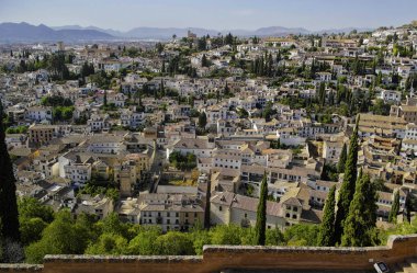 Granada 'lı Albaisin' e bakın. Ağustos 2016 Granada, İspanya - Endülüs