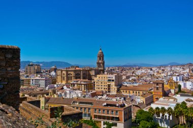 Alcazaba, Endülüs 'ten Malaga şehri manzarası - İspanya