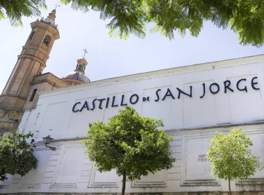 Overview of the Castillo de San Jorge, Seville. August 12, 2016 Seville, Andalusia - Spain clipart