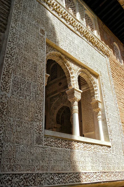 Windows Arabiska Alhambra Granada Augusti 2016 Granada Andalusien Spanien — Stockfoto