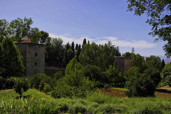 Vista Desde Castillo Alahambra Granada Agosto 2016 Granada Andalucía España — Foto de Stock