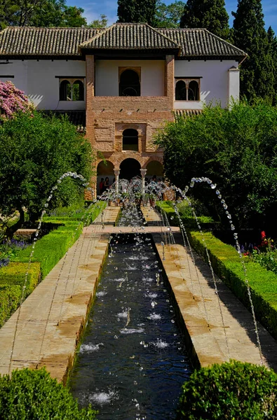 Giardini Del Palazzo Generalife Nell Alhambra Granada Agosto 2016 Granada — Foto Stock