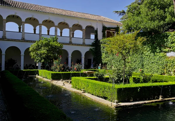 Jardines Del Palacio Del Generalife Alhambra Granada Agosto 2016 Granada — Foto de Stock