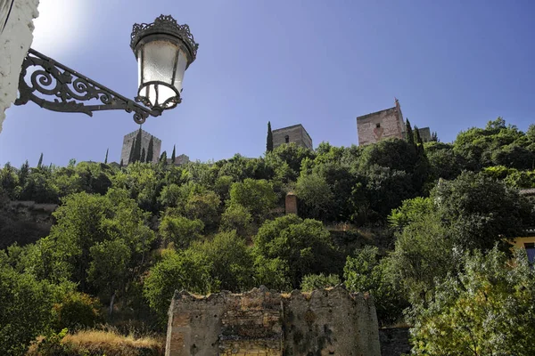 Άποψη Της Αλάμπρα Στη Γρανάδα Ανδαλουσία Ισπανία — Φωτογραφία Αρχείου