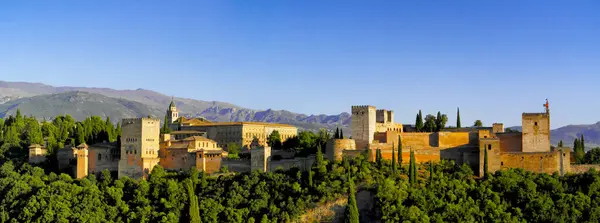 Vue Sur Alhambra Grenade Depuis Point Panoramique San Nicola Août — Photo