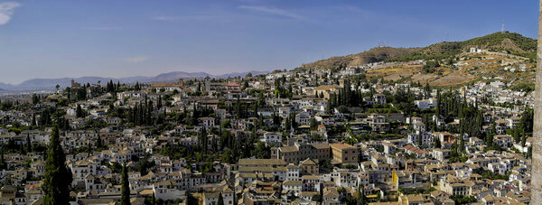 Обзор Альказабы Альгамбры в Гранаде. Август 2016 Granada, Spain - Andalusia