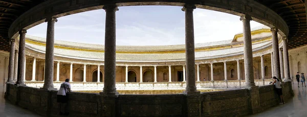 Vista Interior Del Palacio Carlos Alhambra Granada Agosto 2016 Granada — Foto de Stock