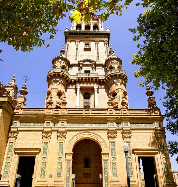 Plaza Espana Kulesi Seville Spanya — Stok fotoğraf