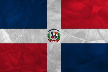 Kumaş üzerinde Dominik Cumhuriyeti bayrağı
