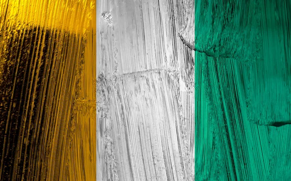 Bandera Costa Marfil Metal Con Efecto Rayado — Foto de Stock
