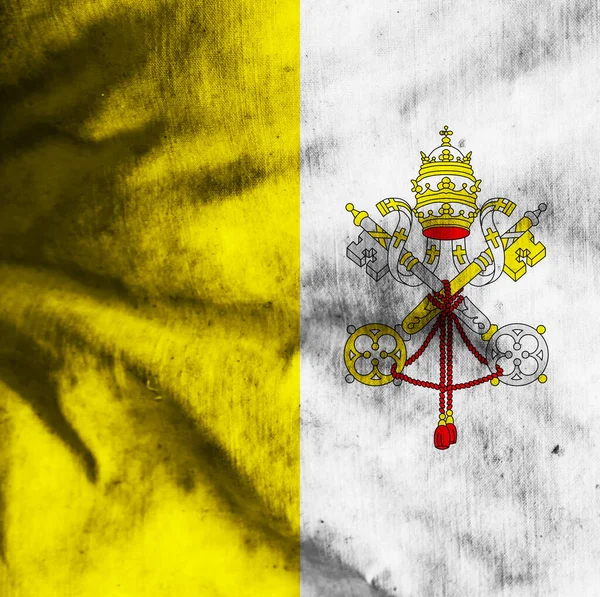 Eski Kumaşta Vatikan Bayrağı — Stok fotoğraf