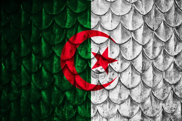 Vlag Van Algerije Met Weegschaal — Stockfoto