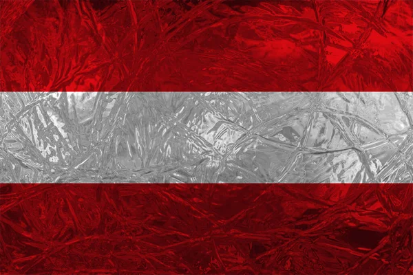 具有冰效应的奥地利国旗 — 图库照片