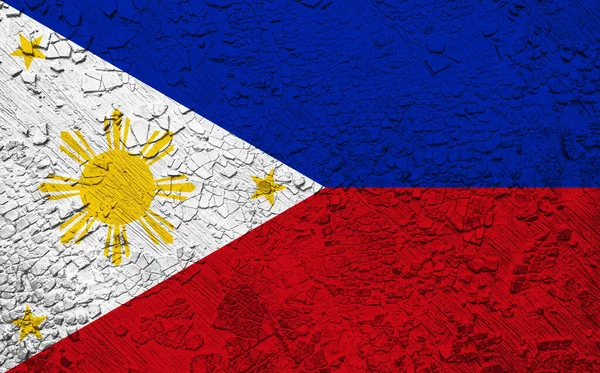 Parçalanmış duvarda Filipinler bayrağı