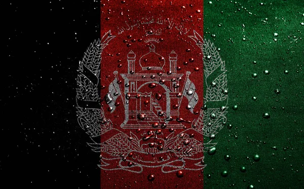 Háttér Zászló Afganisztán Cseppekkel — Stock Fotó