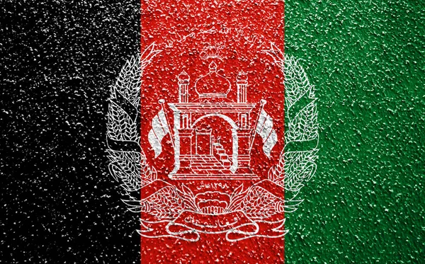 Afganisztán Zászlója Ráncos Falon — Stock Fotó