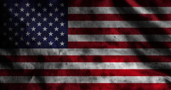 Flaga Stanów Zjednoczonych Ameryki Brudnej Starej Tkaninie — Zdjęcie stockowe