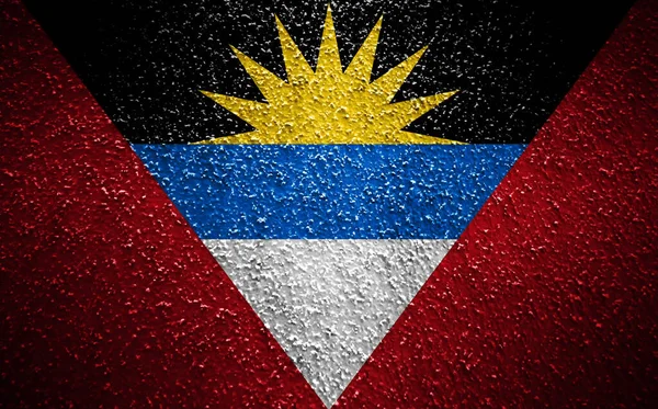 Bandeira Antígua Barbuda Parede Enrugada — Fotografia de Stock