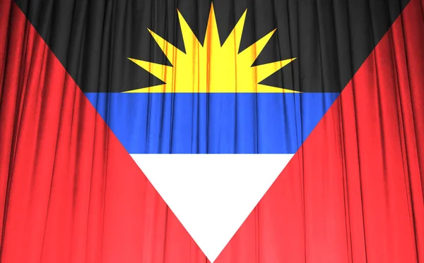 Vlag Van Antigua Barbuda Golvend Gordijn — Stockfoto