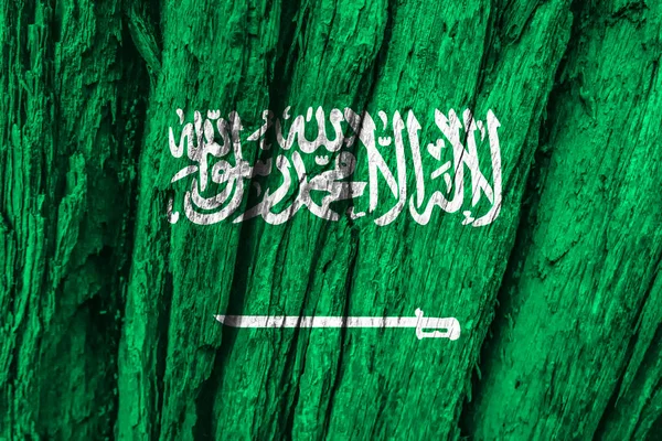 Tło Dekoracyjną Flagą Arabii Saudyjskiej — Zdjęcie stockowe
